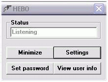 HEBO status window