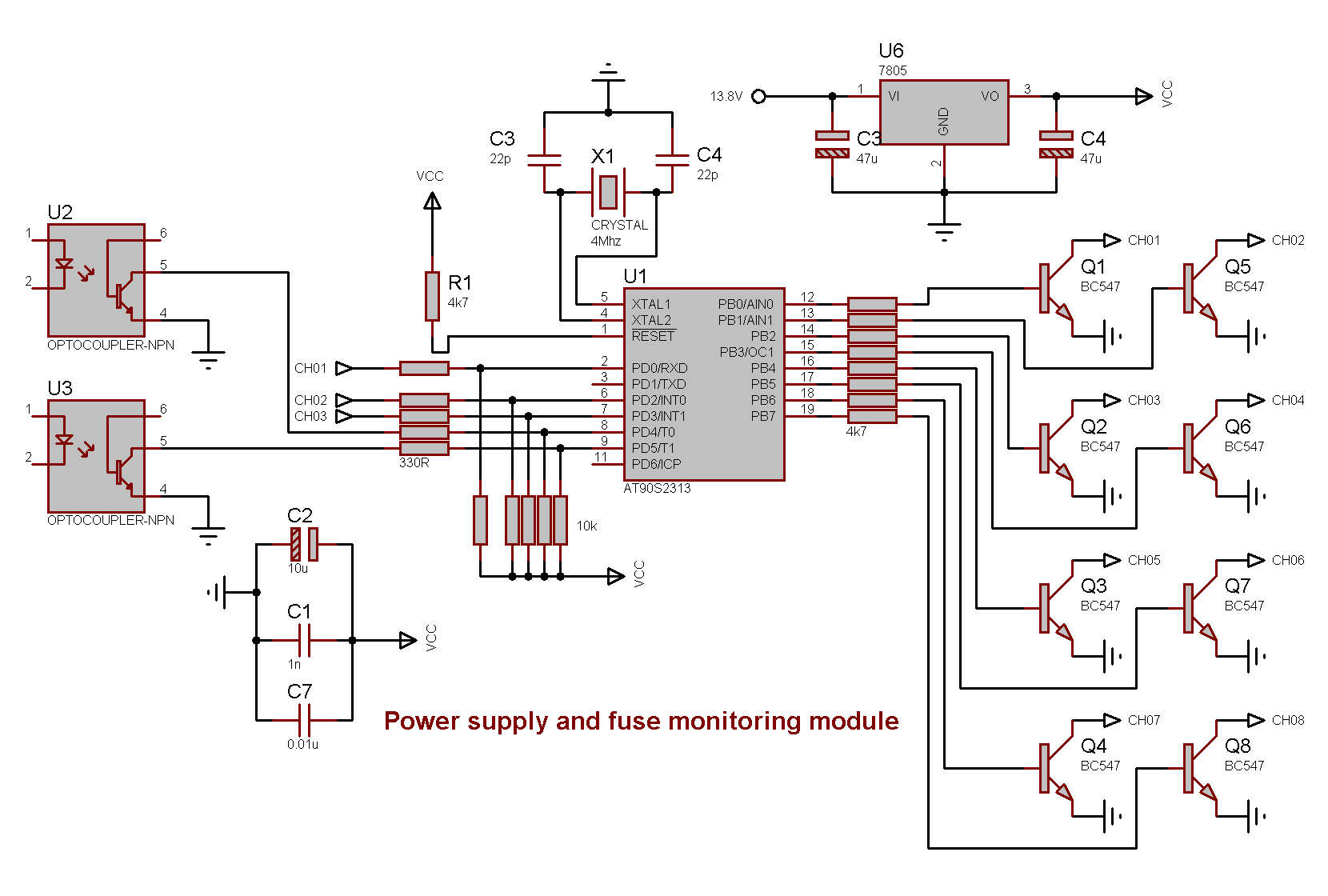 Schematics for the monitoring module
