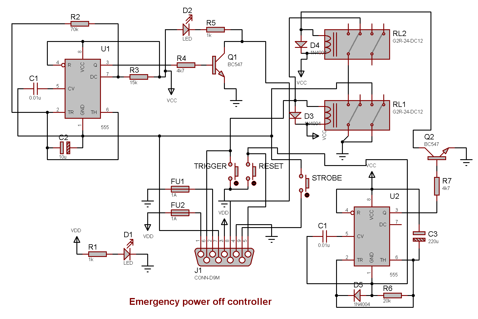 Schematics for the emergency power off controller