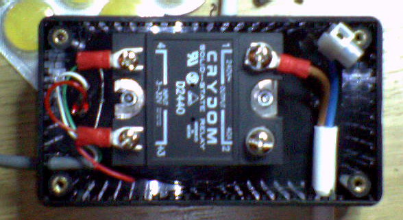 Inside the solid state relay enclosure
