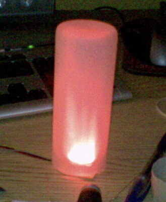 Red LEDs inside frosted glass