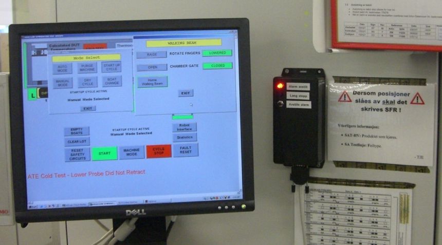 AVR alarm disabling unit for production equipment with long stop warning