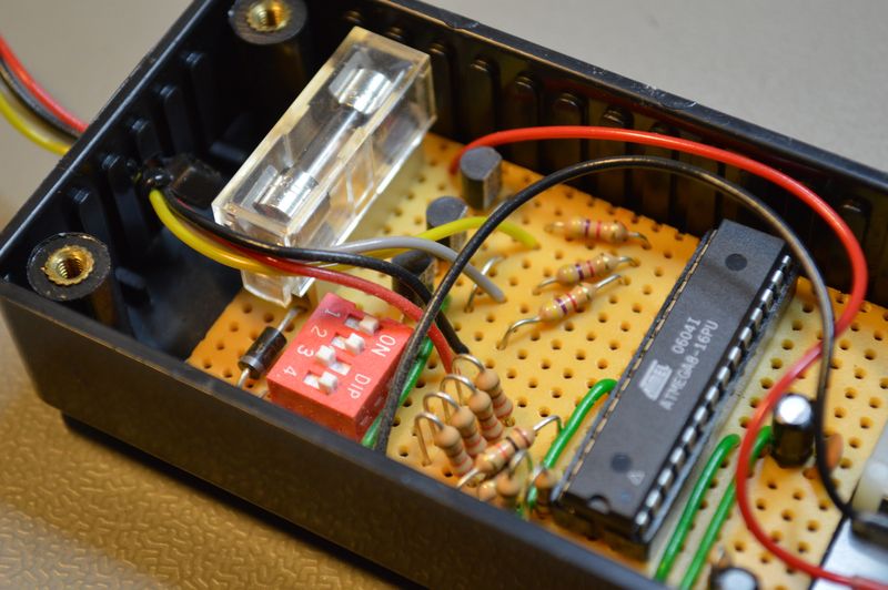 Stripboard inside controller module