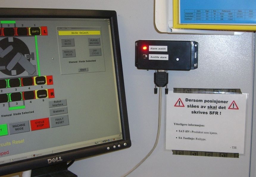 AVR alarm disabling unit for production equipment
