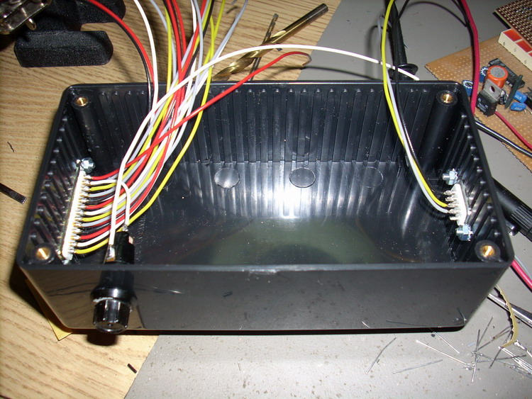 D-sub connectors, and fuse holder, mounted in enclosure