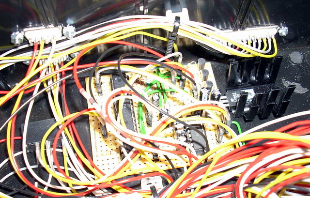 Circuit board installed in the Rack box status panel