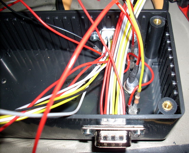 Mounted D-sub connectors in plastic enclosure