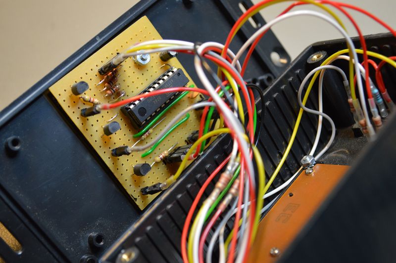 Inside the module, AVR microcontroller on circuit board