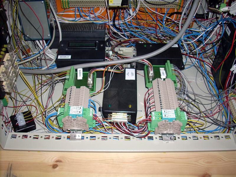 Monitoring and interface modules, in the bottom of the rack box