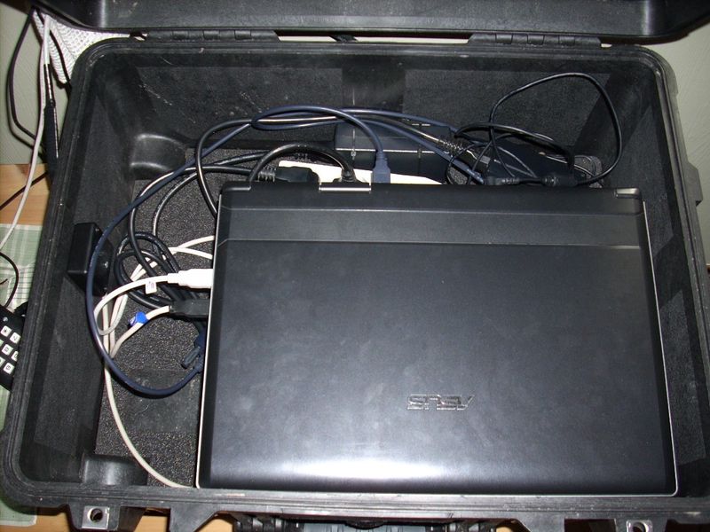 Laptop computer inside case
