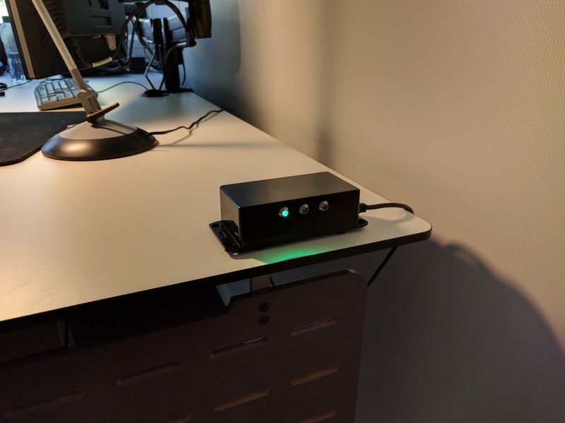 Lync status light in use on my desk at work