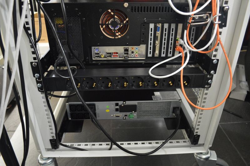 Server, power distribution and UPS, back of rack