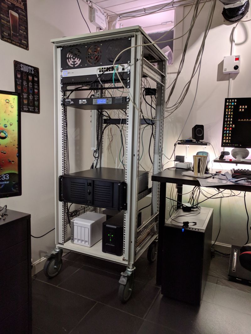 Adding equipment to server rack in home office