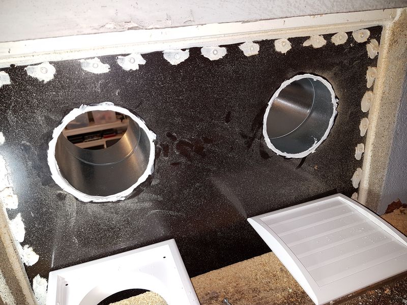 Two ventilation holes with spiral ducts