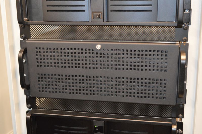 Computer installed in homelab rack