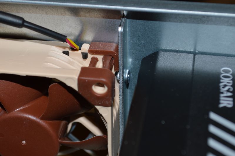 Had to grind a groove in the Noctua fan to make space for this screw