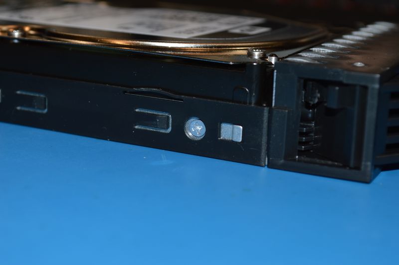 Disk mounted in hot swap tray