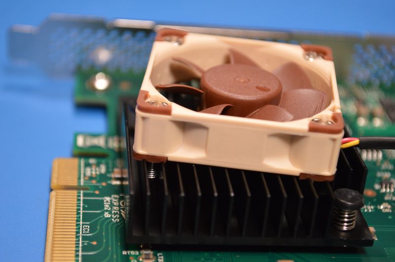 Noctua 40 mm can on LSI controller card heat sink