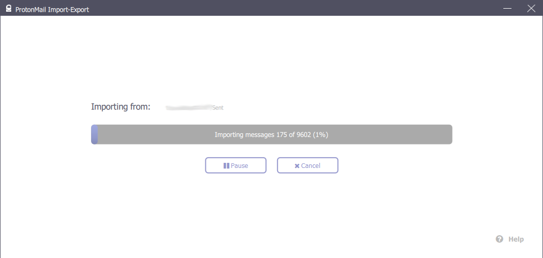 The ProtonMail import tool just stopped at message 175