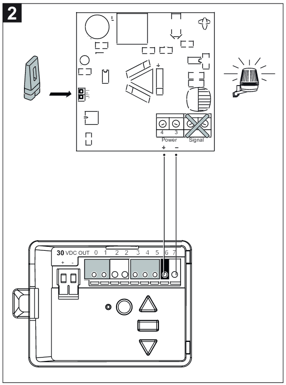 Wiring diagram, from FLA1-LED user manual
