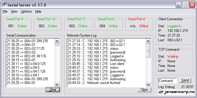 Screenshot of Serial Server