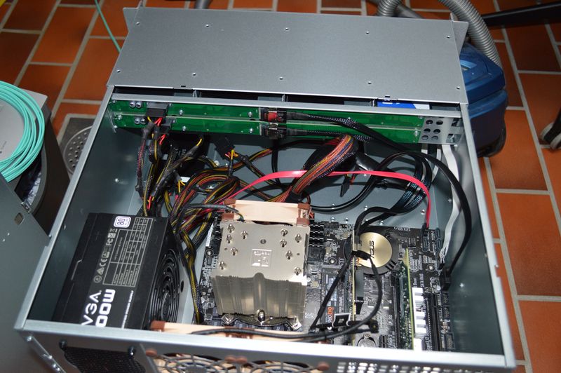Inside case, with server parts mounted