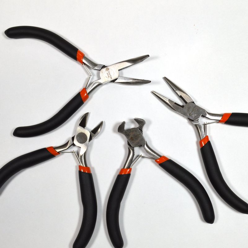Nippers, pliers (needle nose, straight, angled)