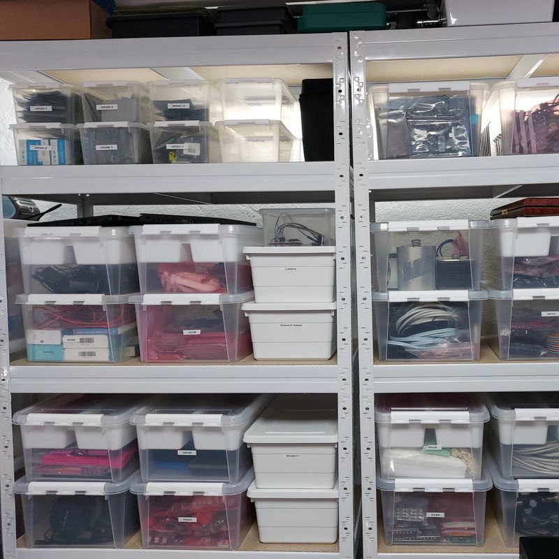 Part storage, plastic storage boxes