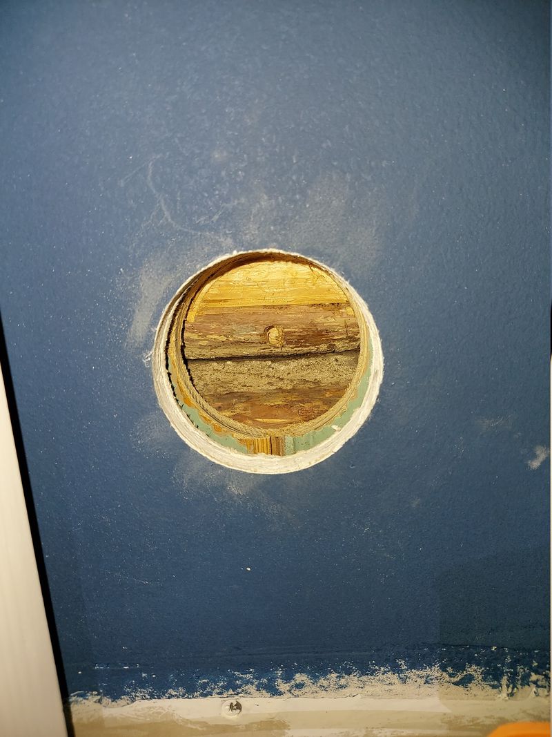 73 mm hole in living room wall