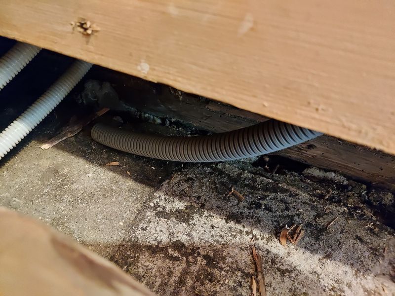20 mm conduit in basement stairwell cavity
