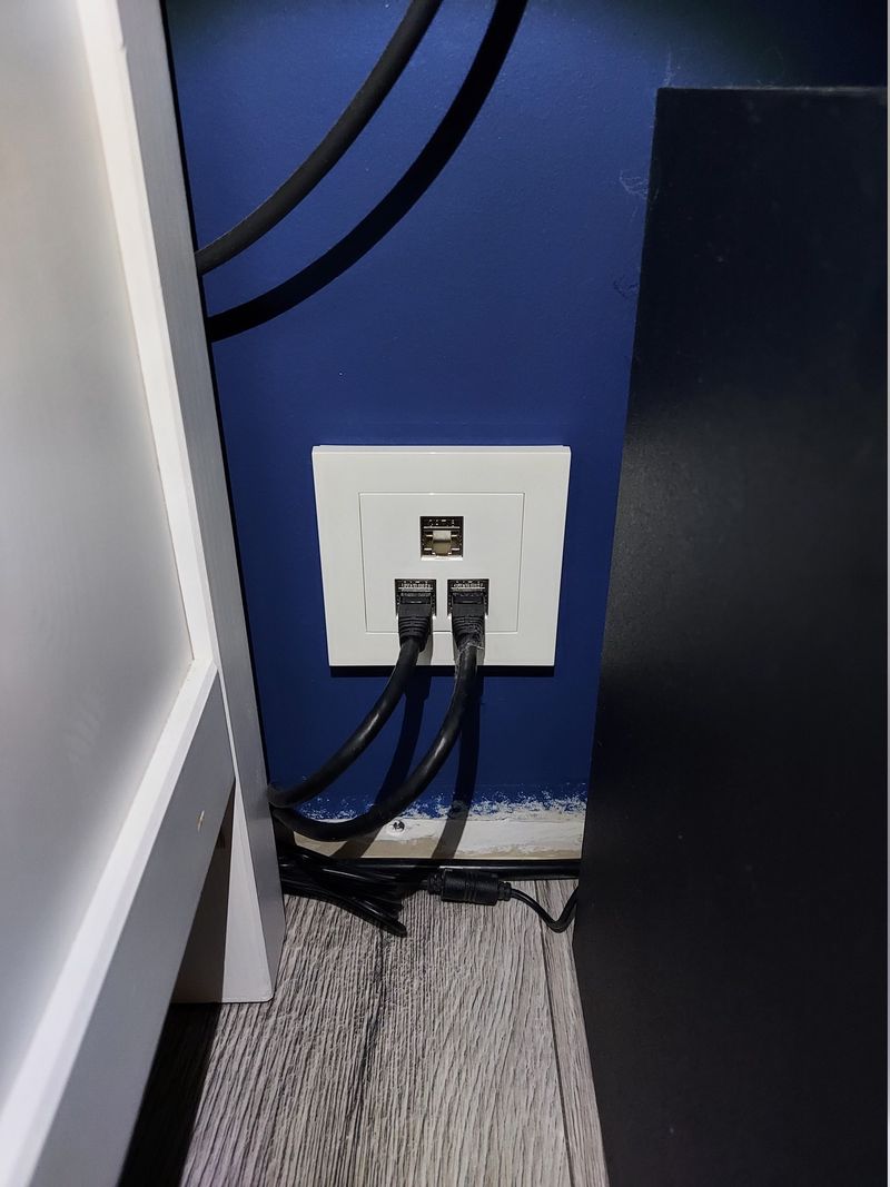 Network outlet in living room complete