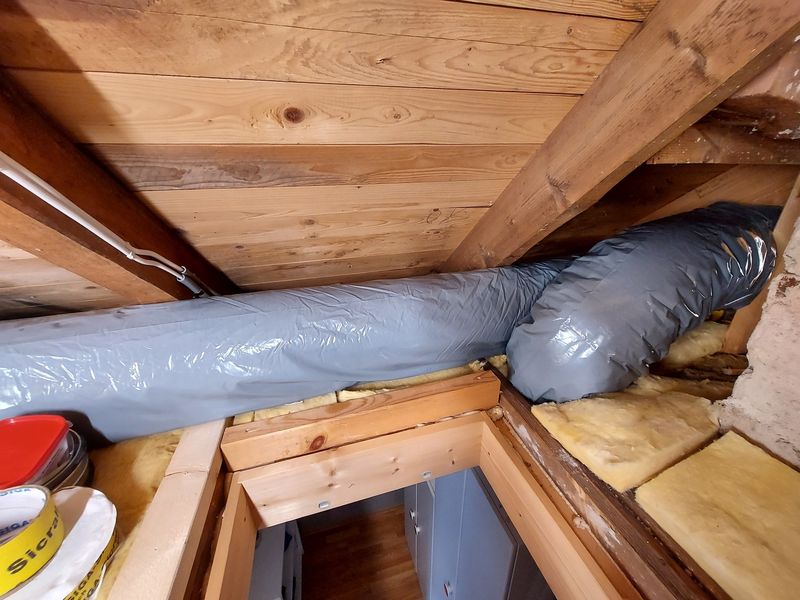 Insulated duct work on attic