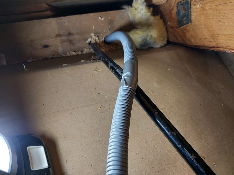 Flexible conduits duct taped together