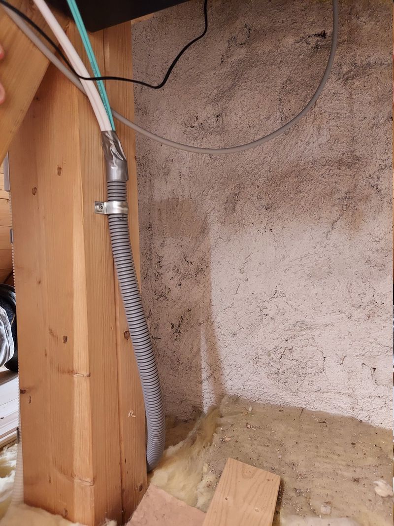 Flexible conduit in attic — with two CAT6 and fiber