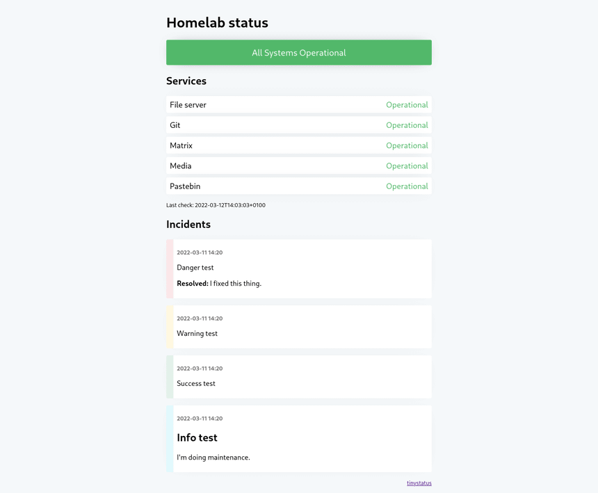 Simple homelab status page — bash script, NetBox, and AWS