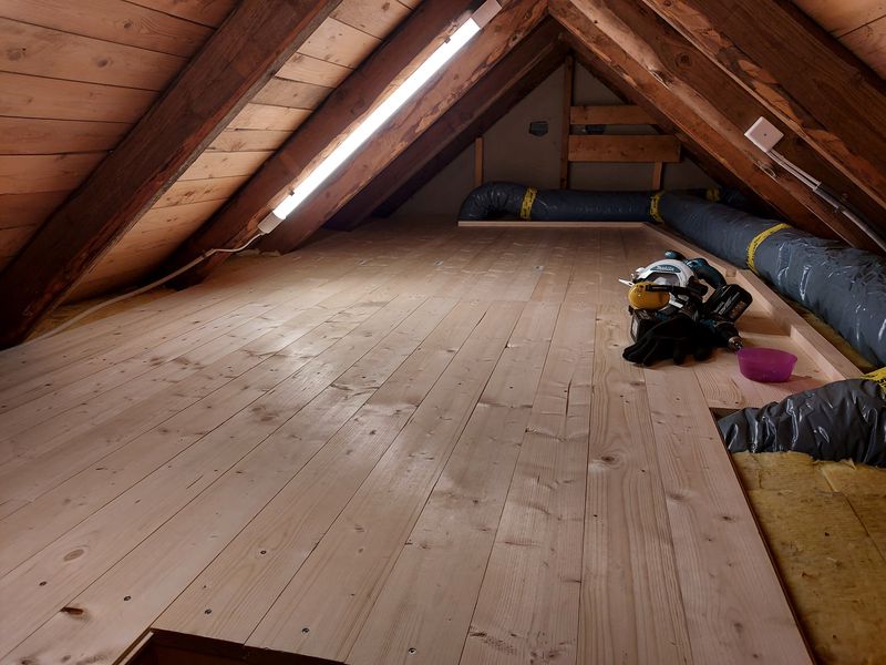 Floor boards in attic put back