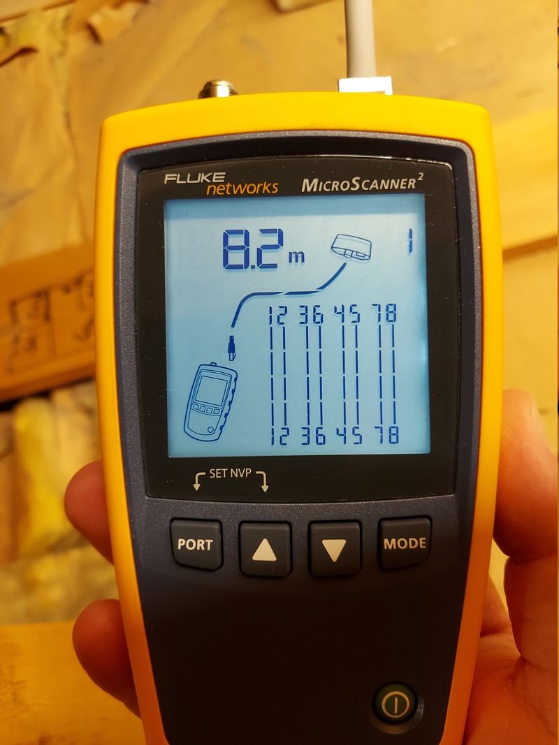 Testing CAT6 cable with Fluke MicroScanner²