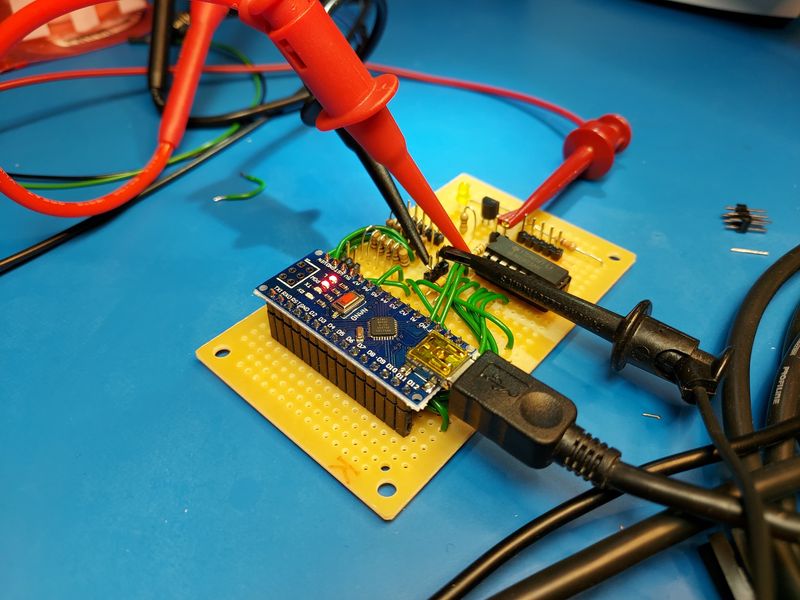 Arduino Nano on self-built interface circuit board